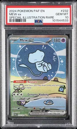 2024 POKEMON PAF EN-PALDEAN FATES SPECIAL ILLUSTRATION RARE #232 MEW EX PSA 10 - Image 1