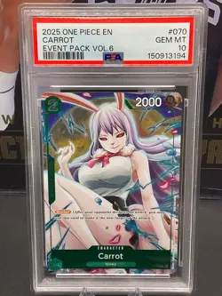 2025 One Piece EN P-070 Carrot Event Pack Vol. 6 PSA 10 GEM MINT - Image 1
