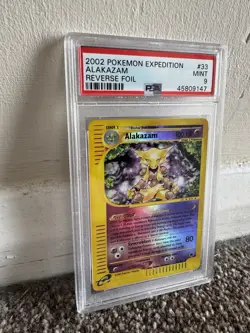 Pokemon TCG Alakazam Reverse Holo Card Expedition Base Set 33/165 PSA 9 - Image 2