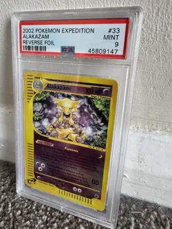 Pokemon TCG Alakazam Reverse Holo Card Expedition Base Set 33/165 PSA 9 - Image 3
