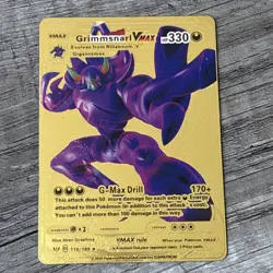 Pokemon RARE card Grimmsnarl VMAX Gold 115/189 Darkness Ablaze Holo foil 330 HP - Image 1