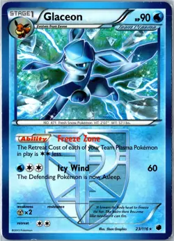 Pokemon Card - Glaceon 23/116 Plasma Freeze 2013 Rare Moderately Played - Image 1