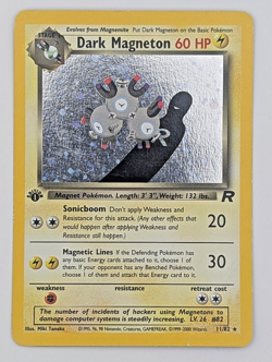 Dark Magneton Holo 11/82 Team Rocket 1st Edition Vintage Pokemon Card 2000 LP - Image 1