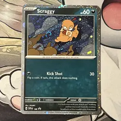 Scraggy SVP186 COSMOS HOLO SWIRL Black Star Promo Pokemon Card TCG 2025 S&V NM - Image 1