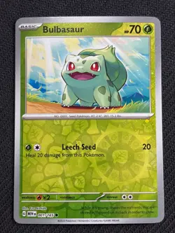 Bulbasaur Scarlet & Violet 151 Costco Cosmo Holo Reverse 001/165 NM Pokemon Card - Image 1