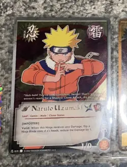 Naruto CCG Naruto Uzumaki 1st Edition Super Rare Ninja Card 019 English 2002 - Image 1