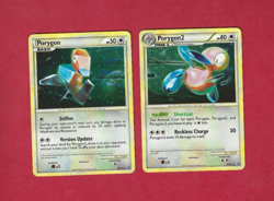 PORYGON & PORYGON2 (#HGSS 22 & 23)--BLACK STAR PROMO HOLO POKEMON CARDS - Image 1