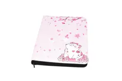 9-Pocket 3-Ring Card Binder Pink Faux Leather With Zipper Standard - Image 1