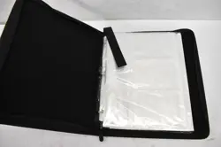 9-Pocket 3-Ring Card Binder Pink Faux Leather With Zipper Standard - Image 3