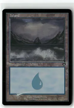 Island (442) (Retro Frame) 442 Commander Masters Magic: The Gathering Foil NM - Image 1