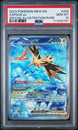 Zapdos EX 202/165 Scarlet & Violet 151 Special Illustration Rare Pokemon PSA 10 - Image 1