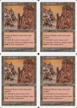 MTG Dwarven Ruins x4 5th Fifth Edition Uncommon LP/MP Playset - Image 1