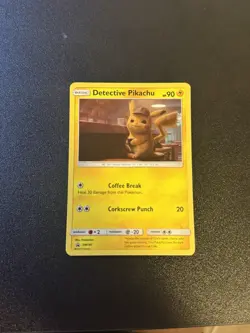 Pokemon TCG English Detective Pikachu Holo Black Star Promo Pikachu SM190 - Image 1