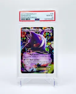 2014 Pokemon XY Phantom Forces Gengar EX #34/119 Holo PSA 10 GEM MINT English - Image 1