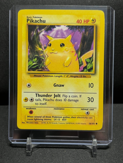 Pikachu 58/102 Yellow Cheeks Common 1999 Pokemon Unlimited Base Set LP - Image 1