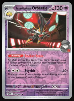 Team Rocket's Orbeetle 089/182 Uncommon Destined Rivals Pokemon Reverse Holo NM - Image 1