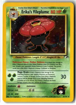 Erika's Vileplume ⭐ 5/132 Holo Rare Gym Heroes 2000 Pokemon NM/LP - Image 1