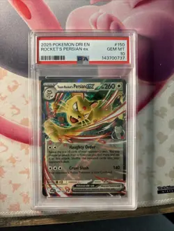 Pokemon TCG Destined Rivals 150/182 Double Rare Team Rockets Persian EX - Image 1