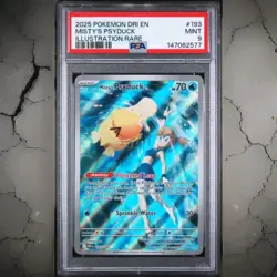 2025 Pokemon Destined Rivals Misty's Psyduck #193 Illustration Rare PSA 9 - Image 1