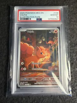 Pokemon PSA 10 Vulpix 138/132 Me01: Mega Evolution Holo - Image 1