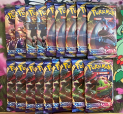 Pokemon TCG Sword & Shield Base Set Lot of 18x Factory Sealed Booster Packs 820650806513 - Image 1