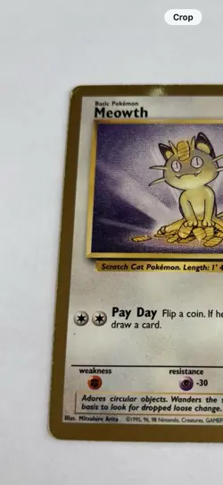 Pokemon TCG Meowth 56/64 Gold Bordered Jungle Promo 1999 English - Image 3