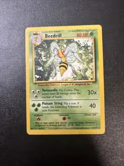 1999 Pokemon TCG Base Set Beedrill #17/102 Rare Unlimited 4th Print NM - Image 1