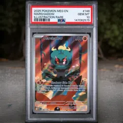 2025 Pokemon Mega Evolutions Marshadow #146 Illustration Rare PSA 10 Gem - Image 1