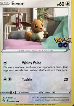 Eevee Common Pokemon GO 054/078 NM - Image 1