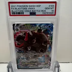 2021 POKEMON SWSH BLACK STAR PROMO #103 FULL ART/BLASTOISE VMAX- PSA 10 GEM MINT - Image 1