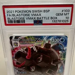 2021 POKEMON SWSH BLACK STAR PROMO #103 FULL ART/BLASTOISE VMAX- PSA 10 GEM MINT - Image 2