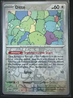 2023 Near Mint Pokemon Ditto 132/165 Reverse Holo Scarlet Violet 151 English - Image 1