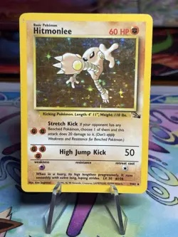 Pokemon TCG Hitmonlee Fossil 7/62 Holo Unlimited Holo Rare HP - Image 1