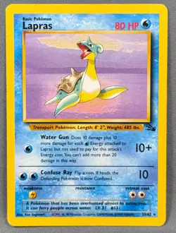 LP Unlimited Lapras 25/62 Rare Fossil Pokemon Ken Sugimori - Image 1