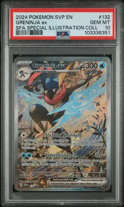 PSA 10 GEM MINT Greninja ex SVP 132 Shrouded Fable SIR Promo Pokemon - Image 1