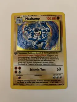Machamp 8/102 1st Edition Holo Base Set Pokemon Card (READ) - Image 1