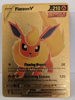 Flareon V 169/203 Single Strike Evolving Skies Gold Foil Fan Art Display Card LP - Image 1
