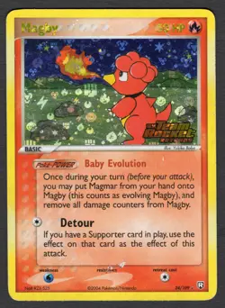 Magby 24/109 Reverse Holo Stamped Rare MHP Pokemon Card HQ Scan - Image 1