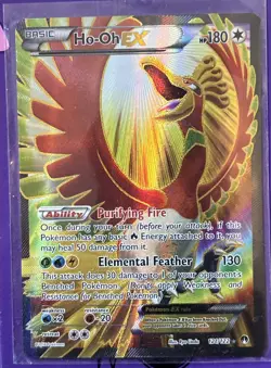 Pokemon TCG Ho-Oh EX Full Art Ultra Holo Rare Card 121/122 XY Breakpoint - Image 1