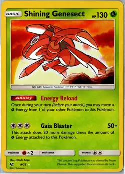 Pokemon Card - Shining Genesect 9/73 Shining Legends 2017 Rare Shining LP - Image 1