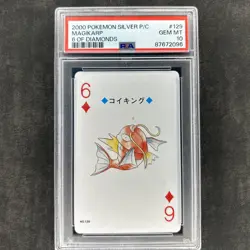 2000 Pokemon Silver Poker Playing Cards 6 Of Diamonds Magikarp Psa 10 #129 - Image 1