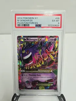 Pokemon Card M Gengar Ex 35/119 XY Phantom Forces 2014 Holo Rare Full Art PSA 6 - Image 1