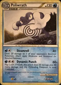 Poliwrath 21/95 Rare HGSS Unleashed Pokemon Lightly Played - Image 1
