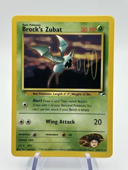 Pokemon Brock’s Zubat 24/132 Gym Heroes NM Pack Fresh WOTC English (A4) - Image 1