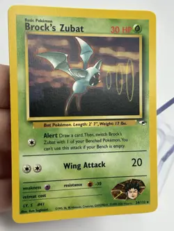Pokemon Brock’s Zubat 24/132 Gym Heroes NM Pack Fresh WOTC English (A4) - Image 4