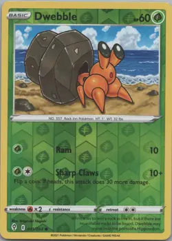 Dwebble 011/203 Common Evolving Skies Pokemon Reverse Holo Near Mint - Image 1
