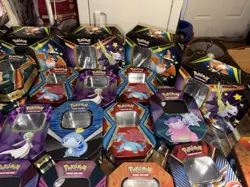 Mega Lot of 50 Empty Pokemon Tins Storage Bulk Case Dragonite Eevee Mew Gengar - Image 5