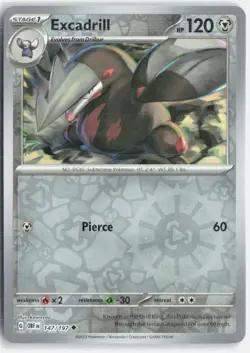 Excadrill 147/197 Uncommon Obsidian Flames Pokemon Reverse Holo Near Mint - Image 1