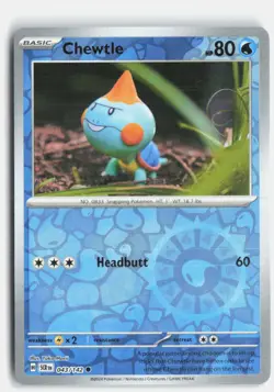 Chewtle 43/142 Common Stellar Crown Pokemon Reverse Holo Near Mint - Image 1