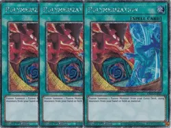 Yu-Gi-Oh! 3x Polymerization B Alterative Art Hero RA03-EN051 Platinum Playset - Image 1